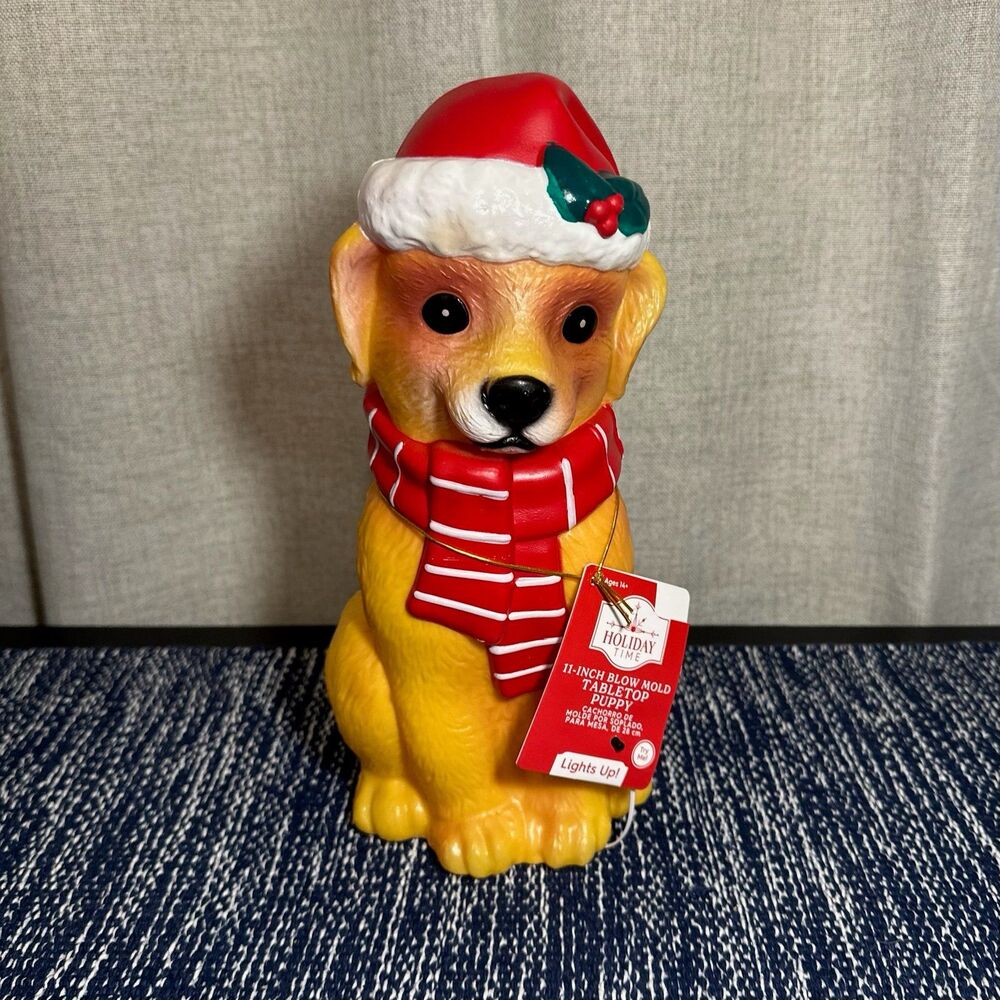 Christmas Holiday 11” Tabletop Puppy Dog Blow Mold